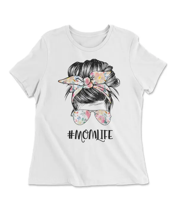Mom Life Messy Hair Bun Women Mothers Day Funny