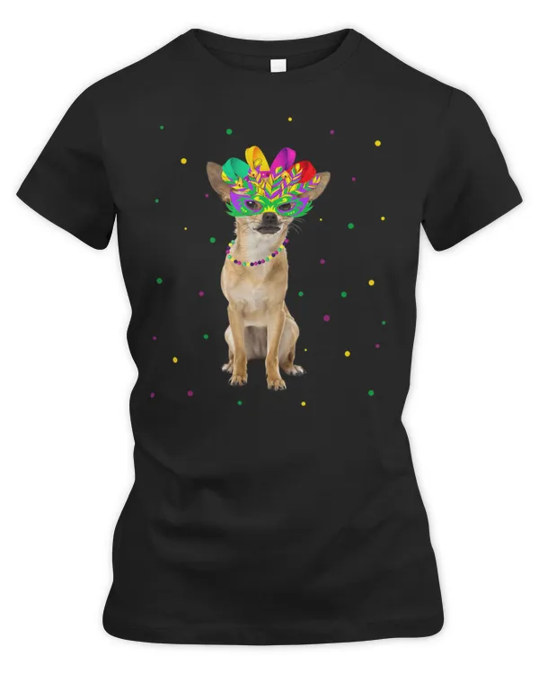 Funny Mardi Gras Chihuahua Gift Dog Dad Dog Mom T-Shirt