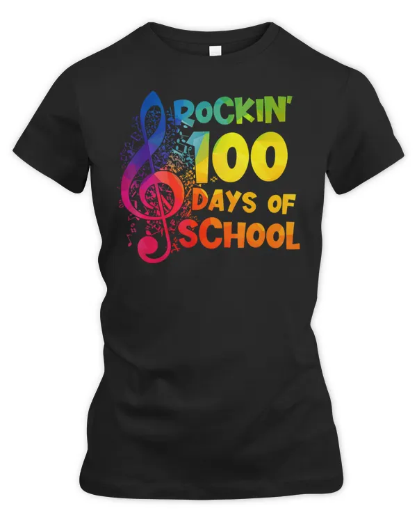 100th Day Of School Rockin 100 Days Of School Music Key T-Shirt