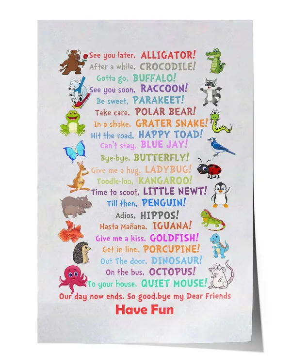 See You Later Alligator After A While Crocodile Animal Name Poster