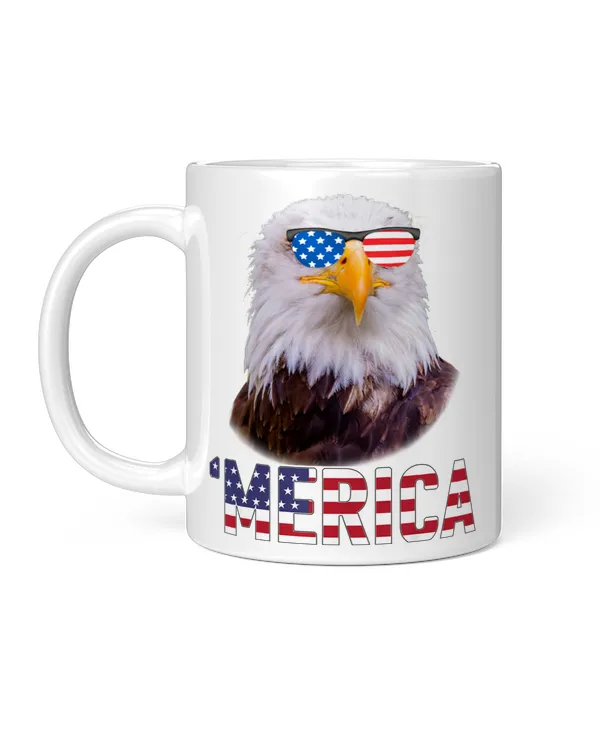 Eagle With American Sunglass Gift On The 4th Of July Independence Day