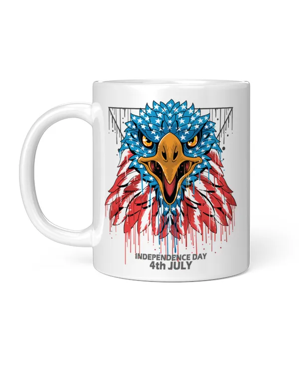 Funny 4th July Gifts Eagle Head America Usa Flag