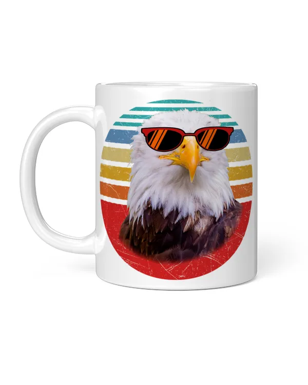 Funny Eagle Animal Sunset Retro