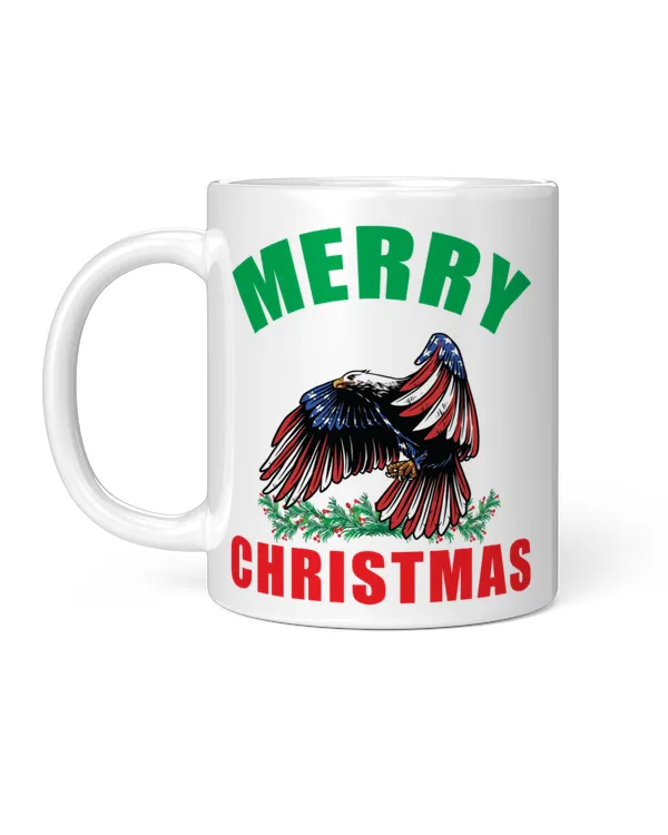 Funny Merry Christmas Eagle American Animal
