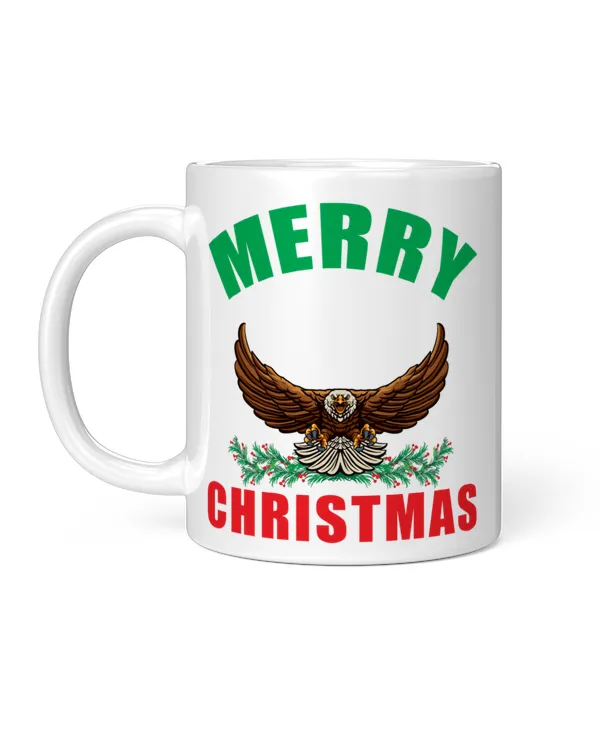 Funny Merry Christmas Eagle Flying Animal