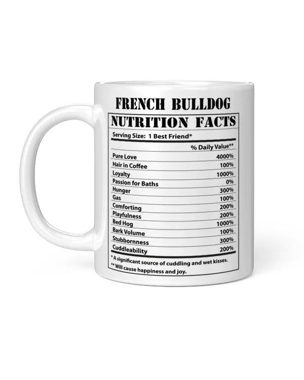 Funny French Bulldog Nutritional Facts Gift For Dog Mom And Dad