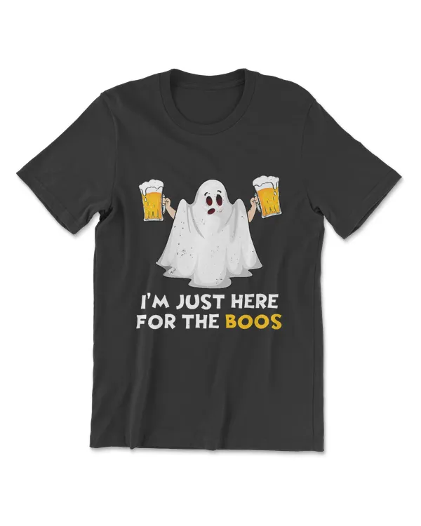 I'm Just Here For The Boos Funny Halloween Ghost W Beer Premium T-Shirt