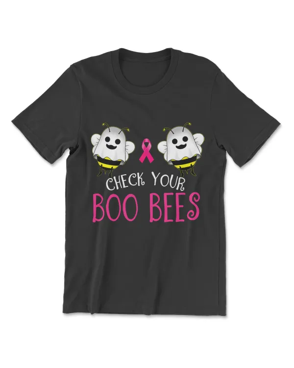 Check Your Boo Bees TShirt Funny Breast Cancer Halloween T-Shirt