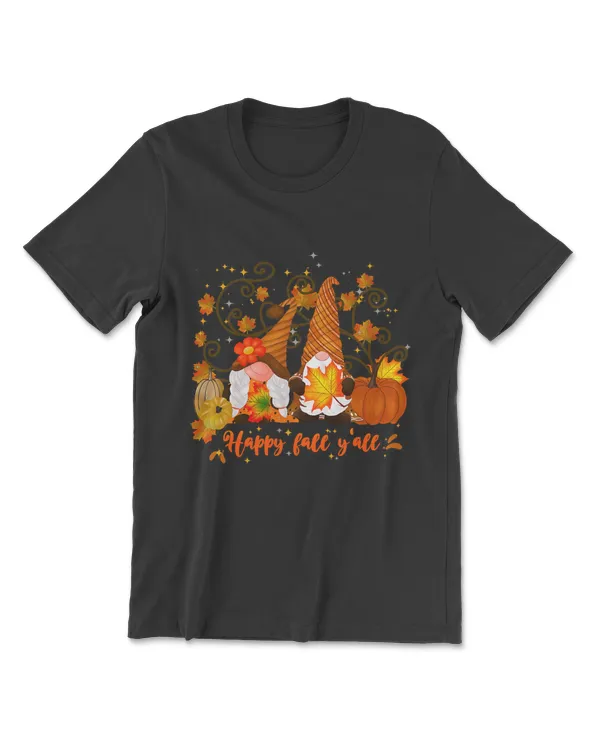 Pumpkin Spice Latte Leaves Cute Gnomes - Happy Fall Yall T-Shirt