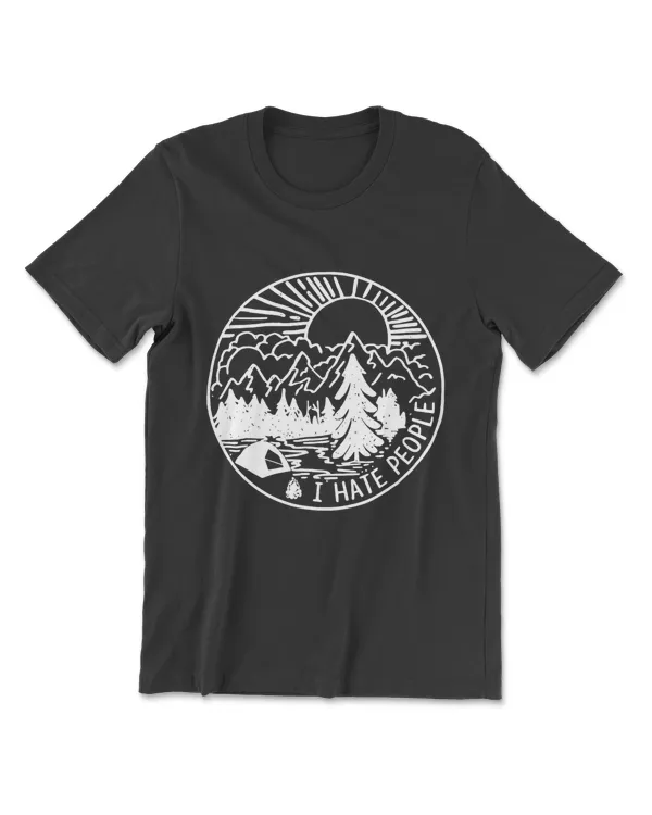 I Hate People I Love Camping Funny T-Shirt