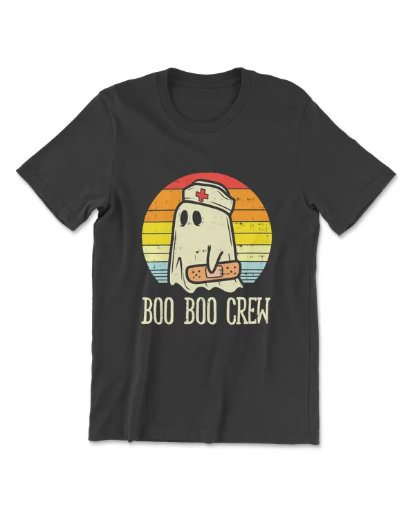 Boo Boo Crew Nurse Halloween Shirt For Nurses RN Ghost Women T-Shirt