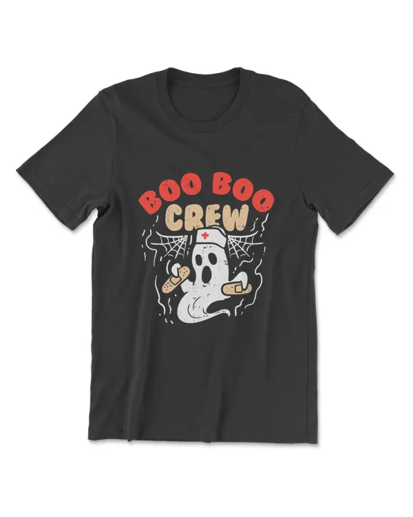Womens Boo Boo Crew Ghost Web Funny Nurse Halloween Costume RN Gift T-Shirt