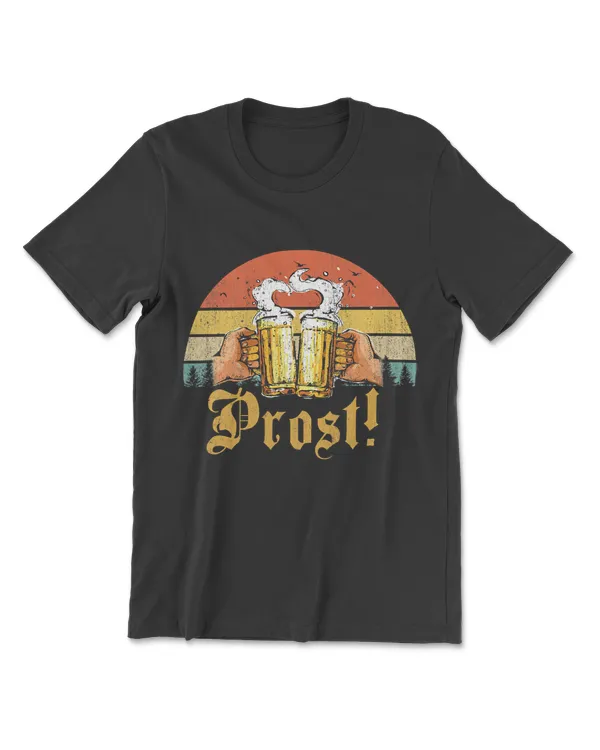 Vintage Prost T-Shirt Funny Drinking Beer Germany Retro Gift T-Shirt