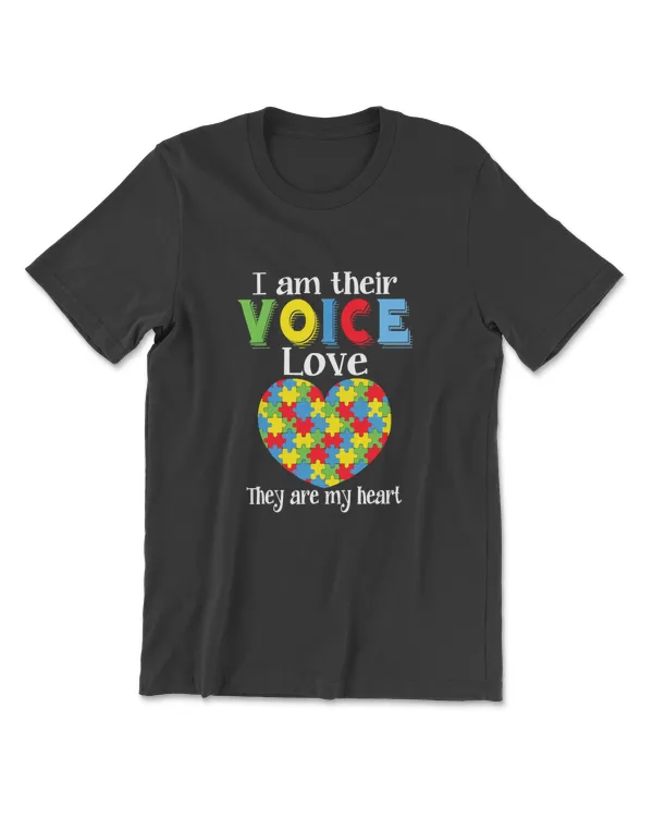 I Am Their Voice They Are My Heart Autism Teacher T-Shirt