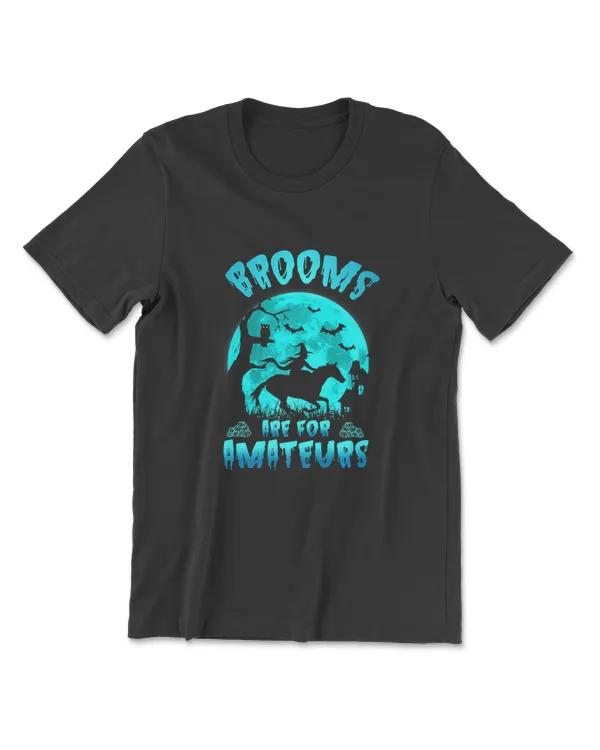 Brooms Are For Amateurs Witch Riding Horse Halloween Women Premium T-Shirt
