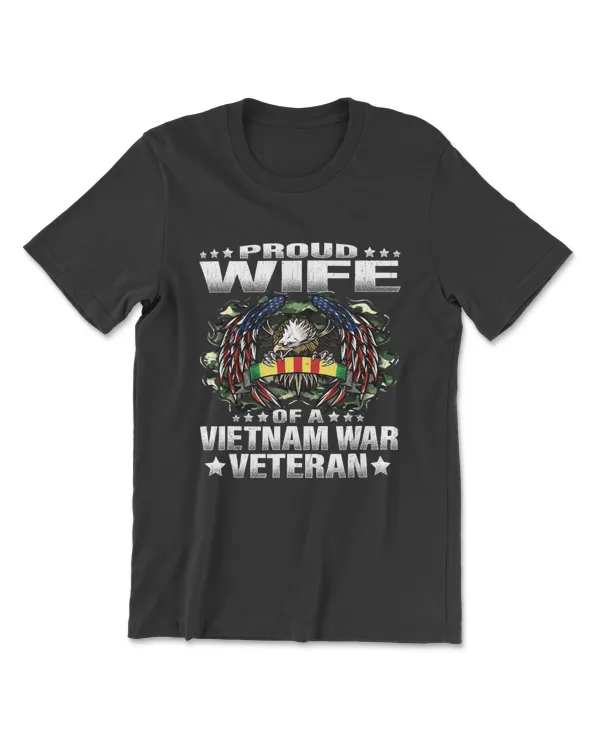 Proud Wife Of A Vietnam War Veteran Military Vets Spouse T-Shirt