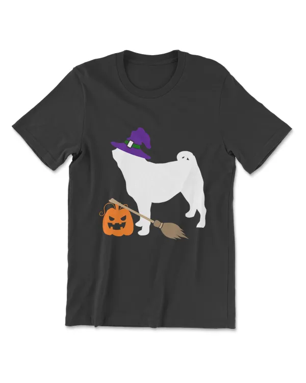 Pug Witch Hat Halloween Dog Costume T-Shirt