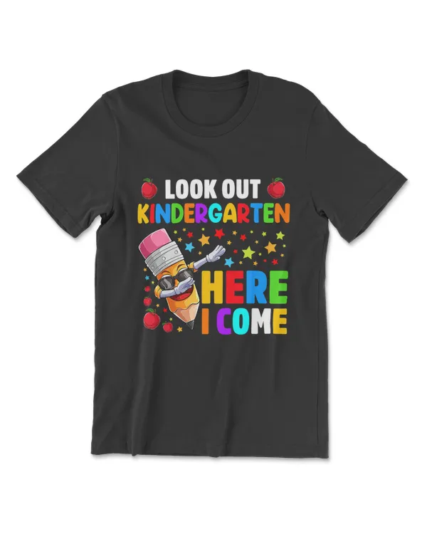 Look Out Kindergarten Here I Come Back To School T-Shirt