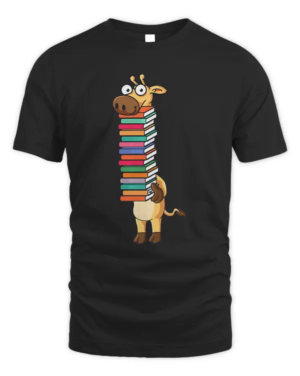 giraffe carrying books  book lover reading