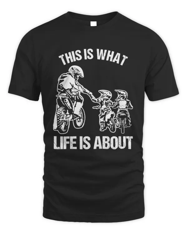 Dirt Bike Dad Motocross Motorcycle FMX Biker Father and Kids T-Shirt