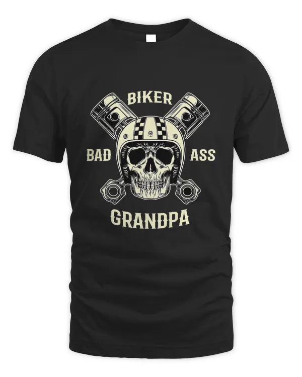Mens Bad Ass Biker Grandpa Motorcycle Father's Day Gift T-Shirt