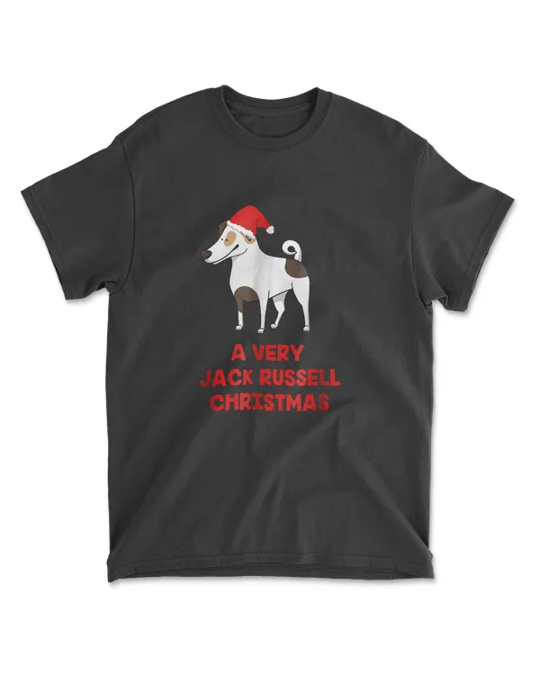 A Very Jack Russell Christmas Pet Dog Santa Hat T-Shirt