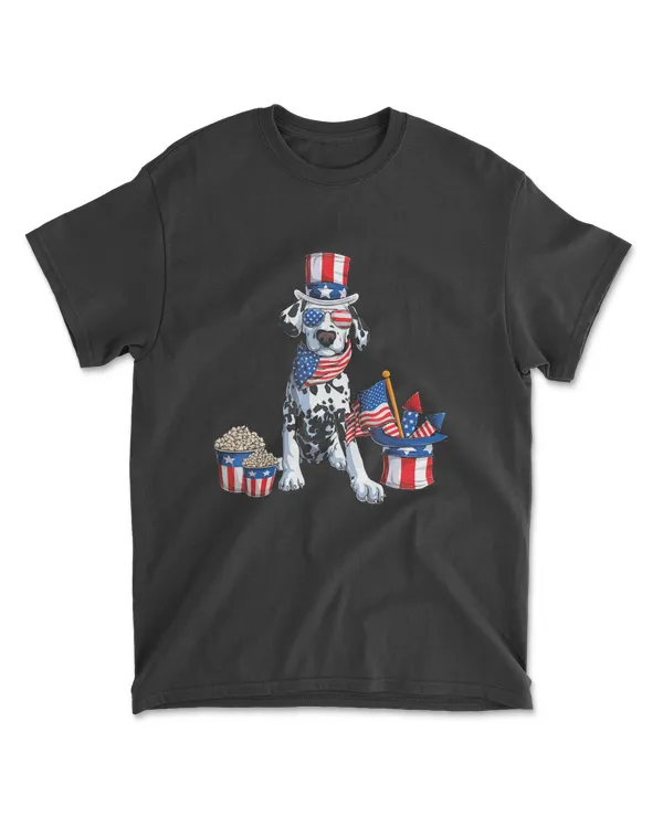 4th of July Dalmatian Dad American Sunglasses Dog Puppy USA T-Shirt