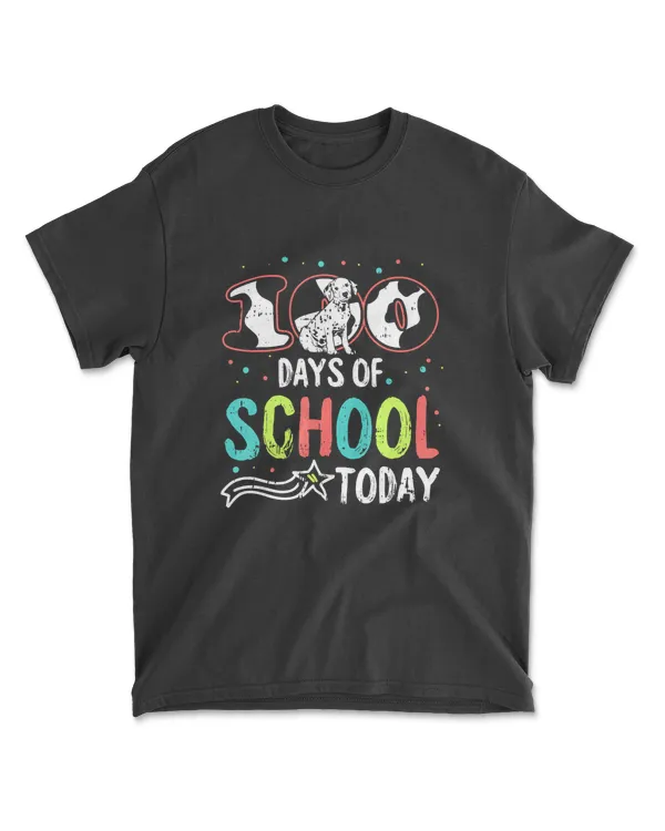 100 Days Of School Dalmatian Dog Teacher Cute Student Gifts T-Shirt