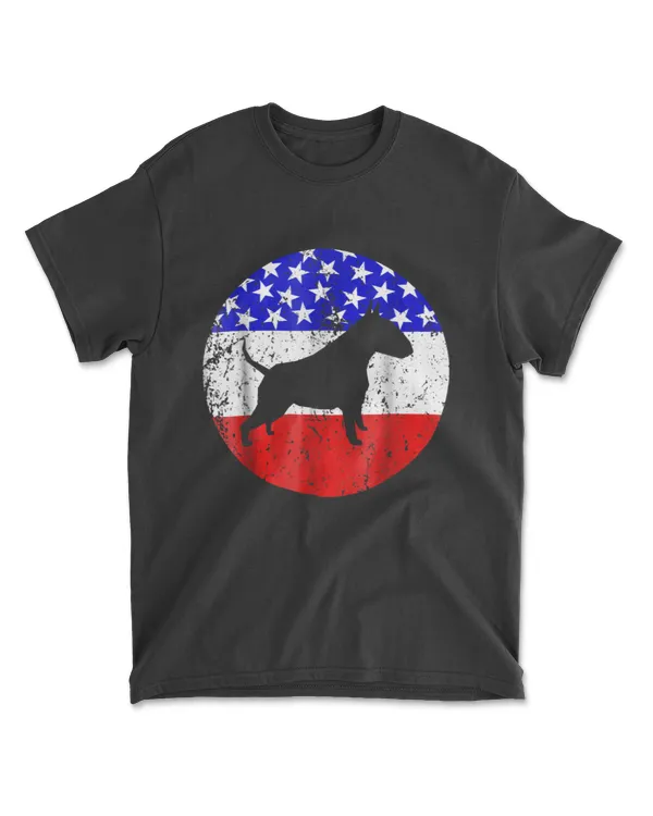 American Flag Bull Terrier Shirt - Bull Terrier Dog T-Shirt