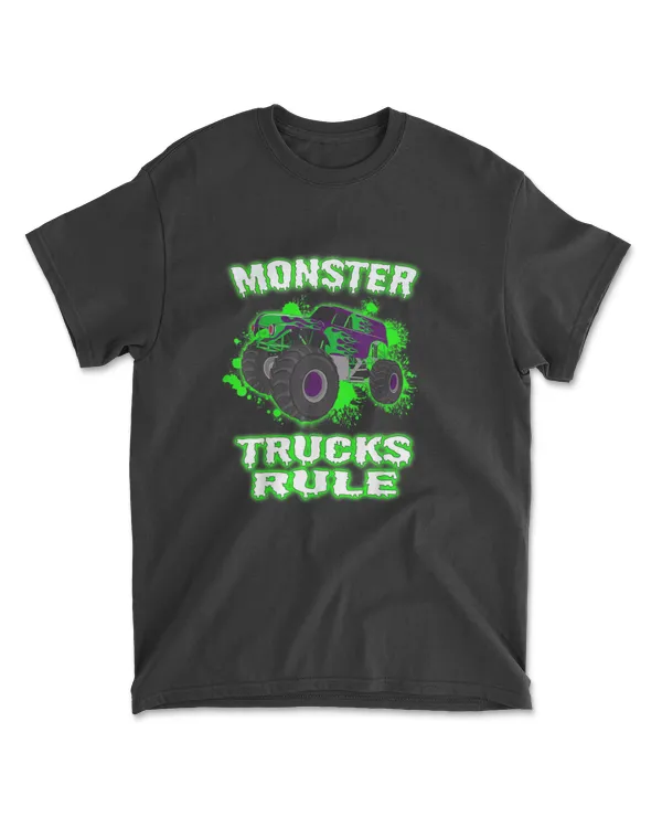 Awesome Monster Trucks Rule For Adults Youth And Toddlers T Shirt