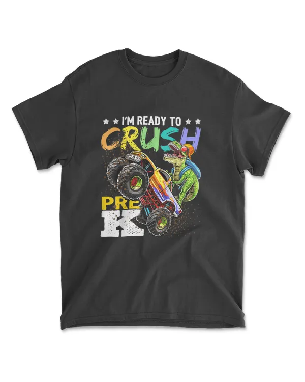 Crush Pre K Dinosaur Monster Truck Back To School Boy Gifts T Shirt