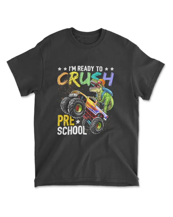 Crush Preschool Dinosaur Monster Truck Back To School Boys T Shirt