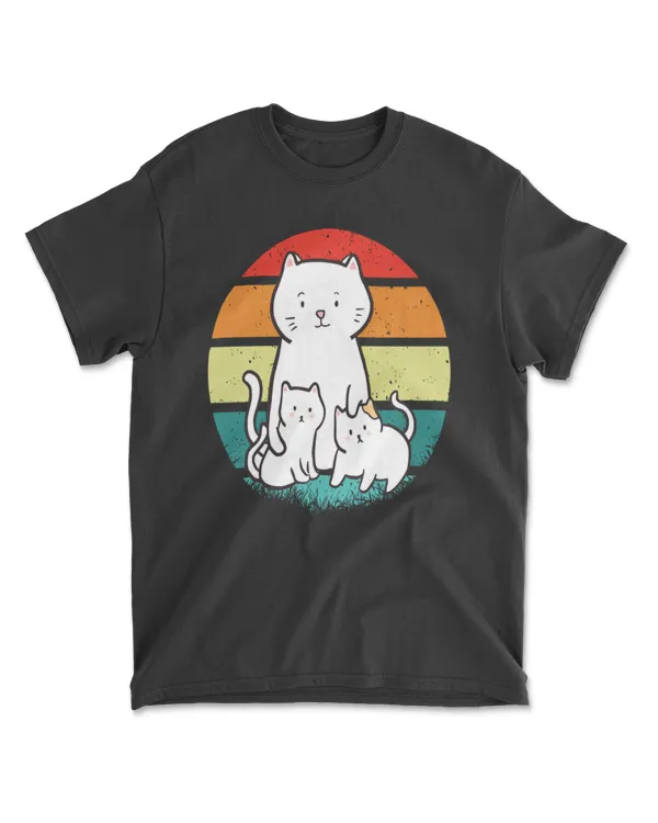 Cat Sunset Colorful Background for T-Shirt 5