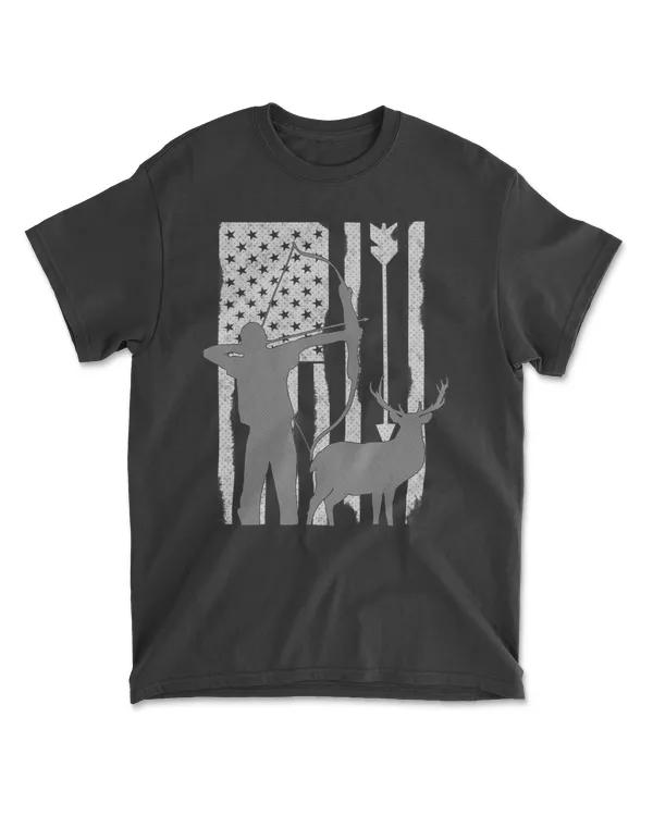 Bow Hunting USA Flag American Deer Hunters Archery Men Women