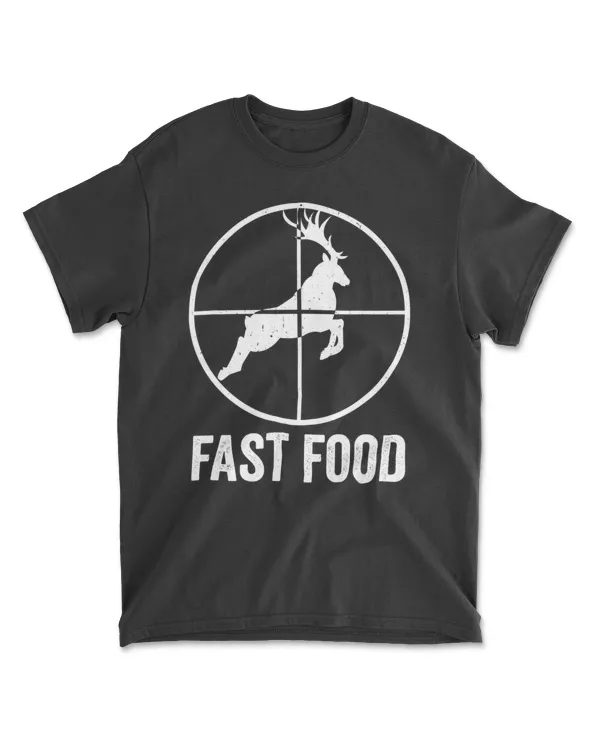 Deer Bow Hunting Tee Fast Food Fun Hunter Christmas Men Gift