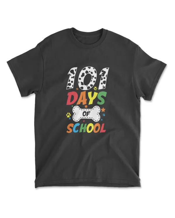 101 School Days Tshirt Dalmatian Dog 100th Sayings T-Shirt T-Shirt
