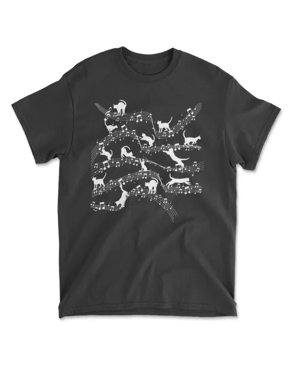Music Notes Musician Cat Cute Animal Classical Music T-Shirt