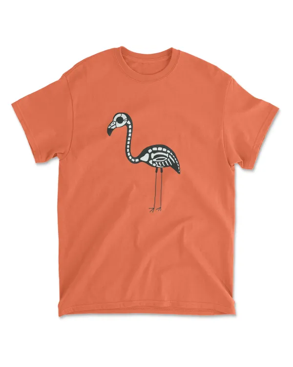 Halloween Skeleton Flamingo Animal Costume T shirt