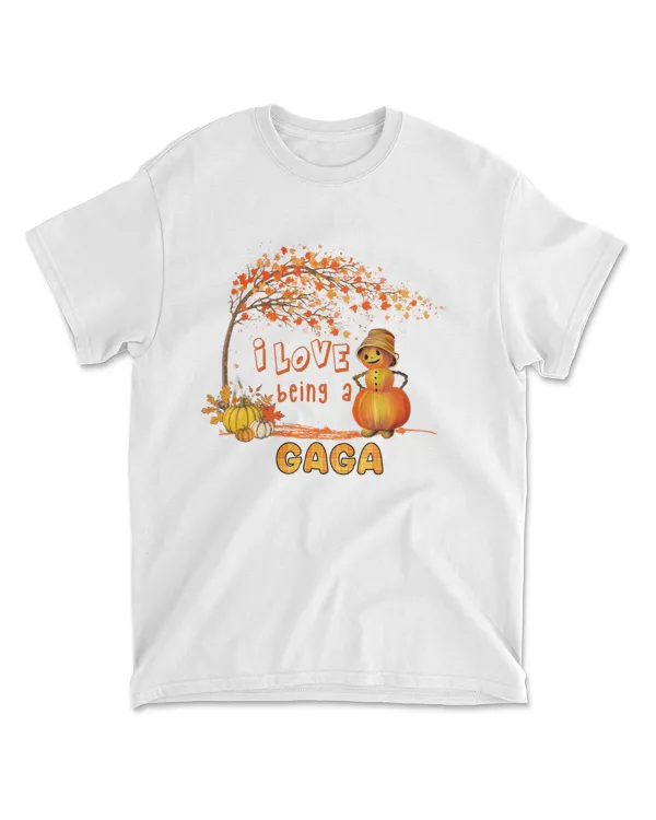 I Love Being A Gaga Pumpkin Snowman Halloween Thanksgiving