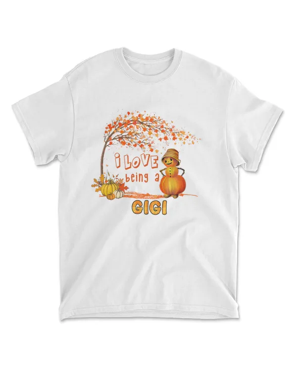 I Love Being A Gigi Pumpkin Snowman Halloween Thanksgiving