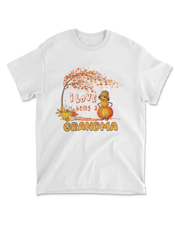 I Love Being A Grandma Pumpkin Snowman Halloween Christmas