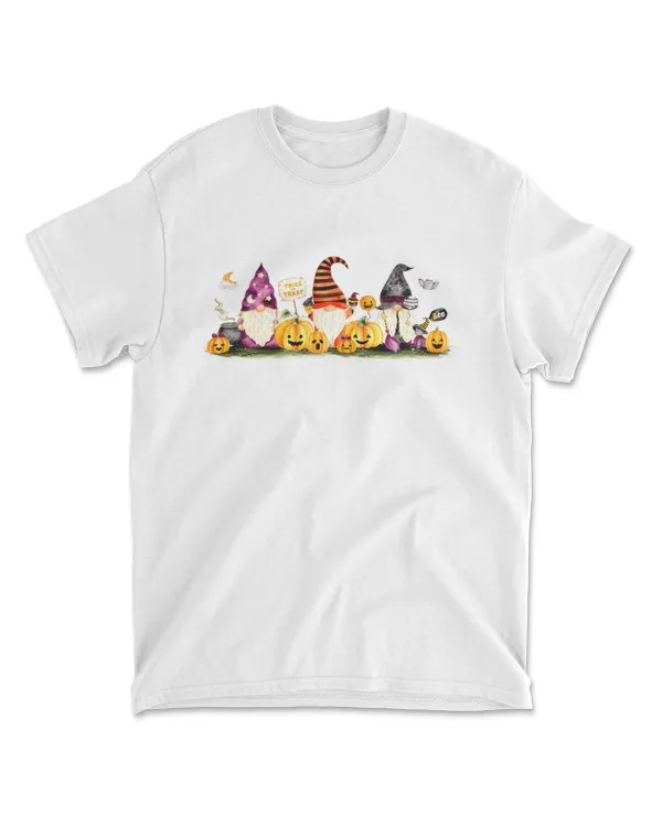Cute gnomes with pumpkin Happy halloween