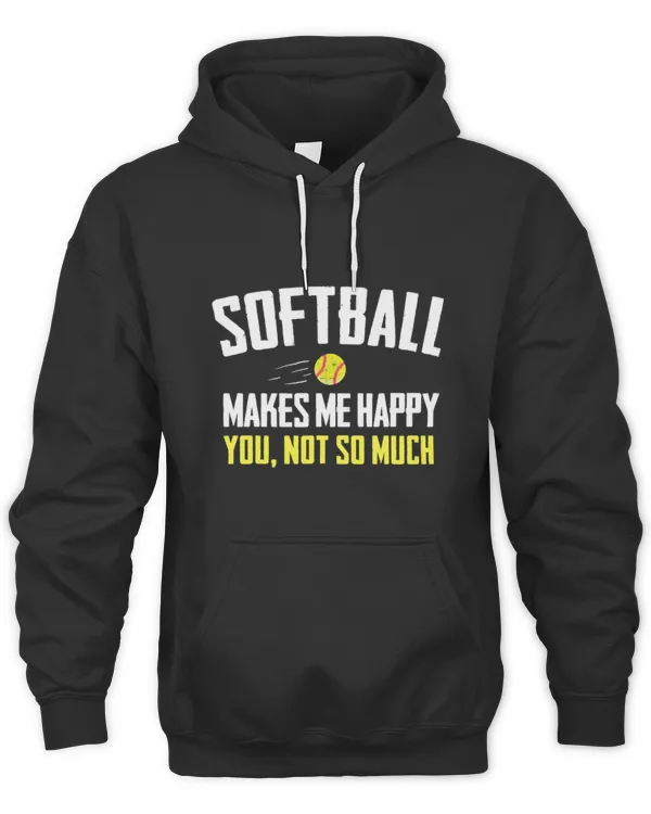 Softball Makes Me Happy Funny Gifts Shirts for Women & Girls T-Shirt