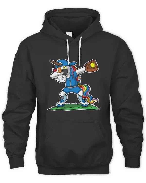 Unicorn Dabbing Softball Dab Gift T-Shirt