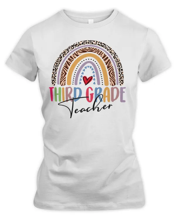 Third Grade Teacher Leopard rainbow