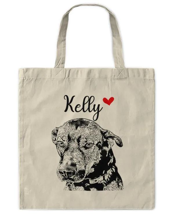 Custom Pet Portrait With Heart Tote Bag