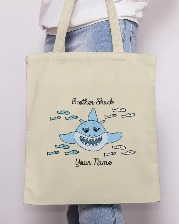 Brother Shark Personalized Beach Tote Bag, Gifts For Brother, Gifts Idea For Brother