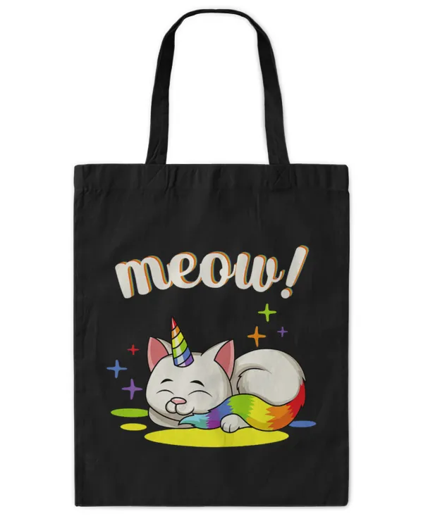 Cute Cat Unicorn Cat Eating Ice Cream Unicorn Pajama For Girls - Tote Bag - Printed in the EU Tote Bag - Printed in the EU