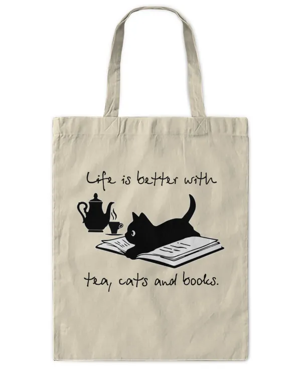 ETT1099a Life Is Better With Tea Cats And Books