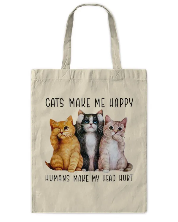 ETT420 Cats Make Me Happy Humans Make My Head Hurt